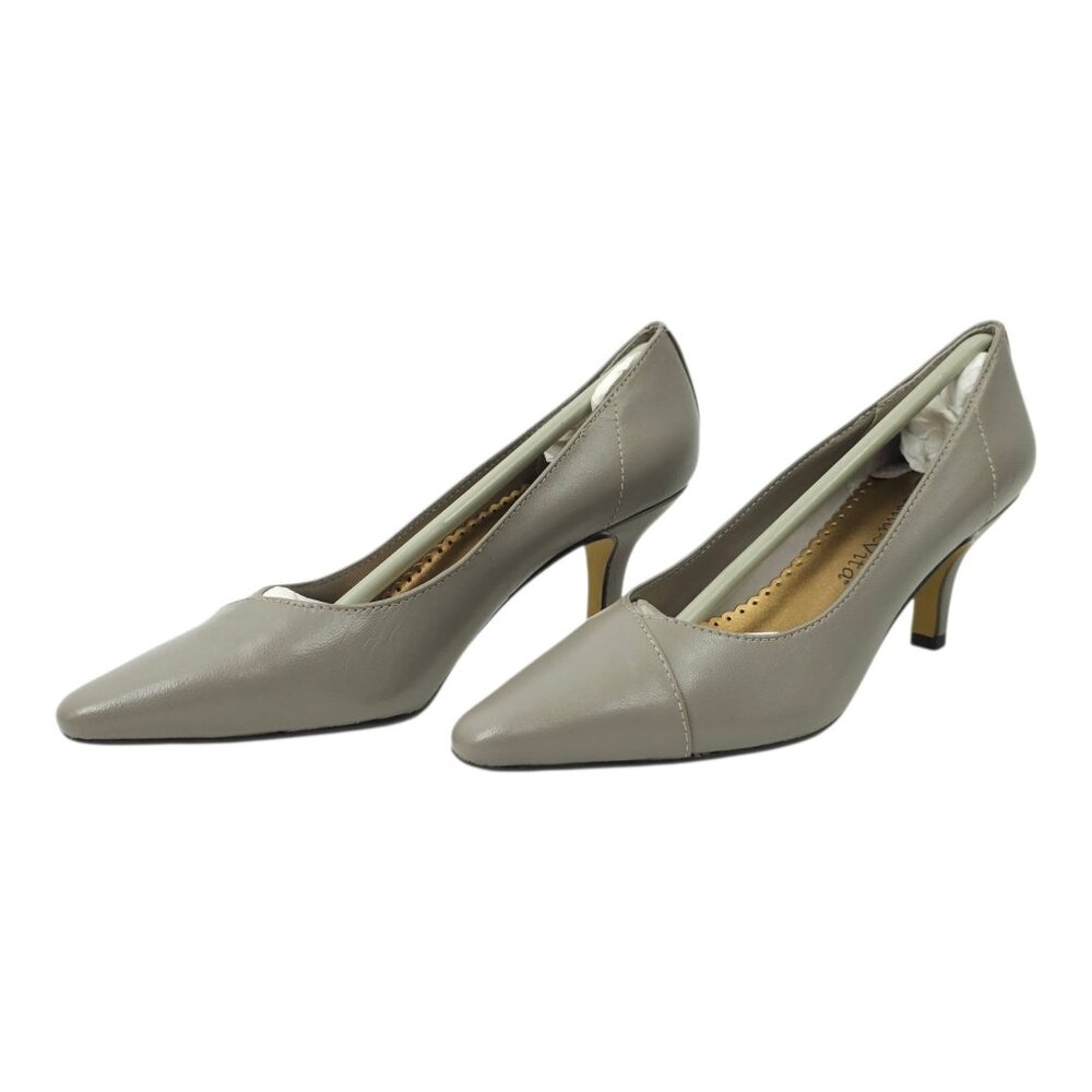 Bella Vita WOW Taupe Pump Womens Size 5 M Kitten Heel Kidskin Leather NEW